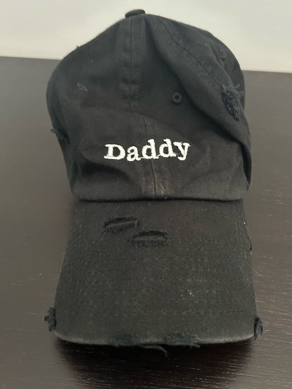 Black Distressed Baseball Cap